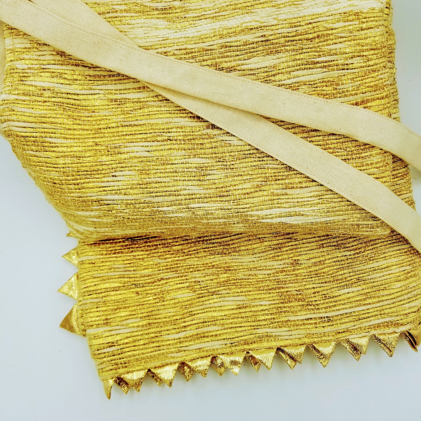 Shiny Gold Upcycled Sari Tree Skirt