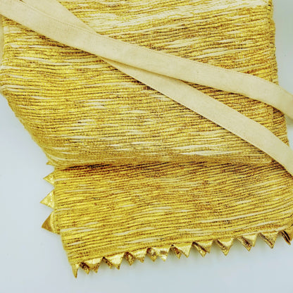 Shiny Gold Upcycled Sari Tree Skirt