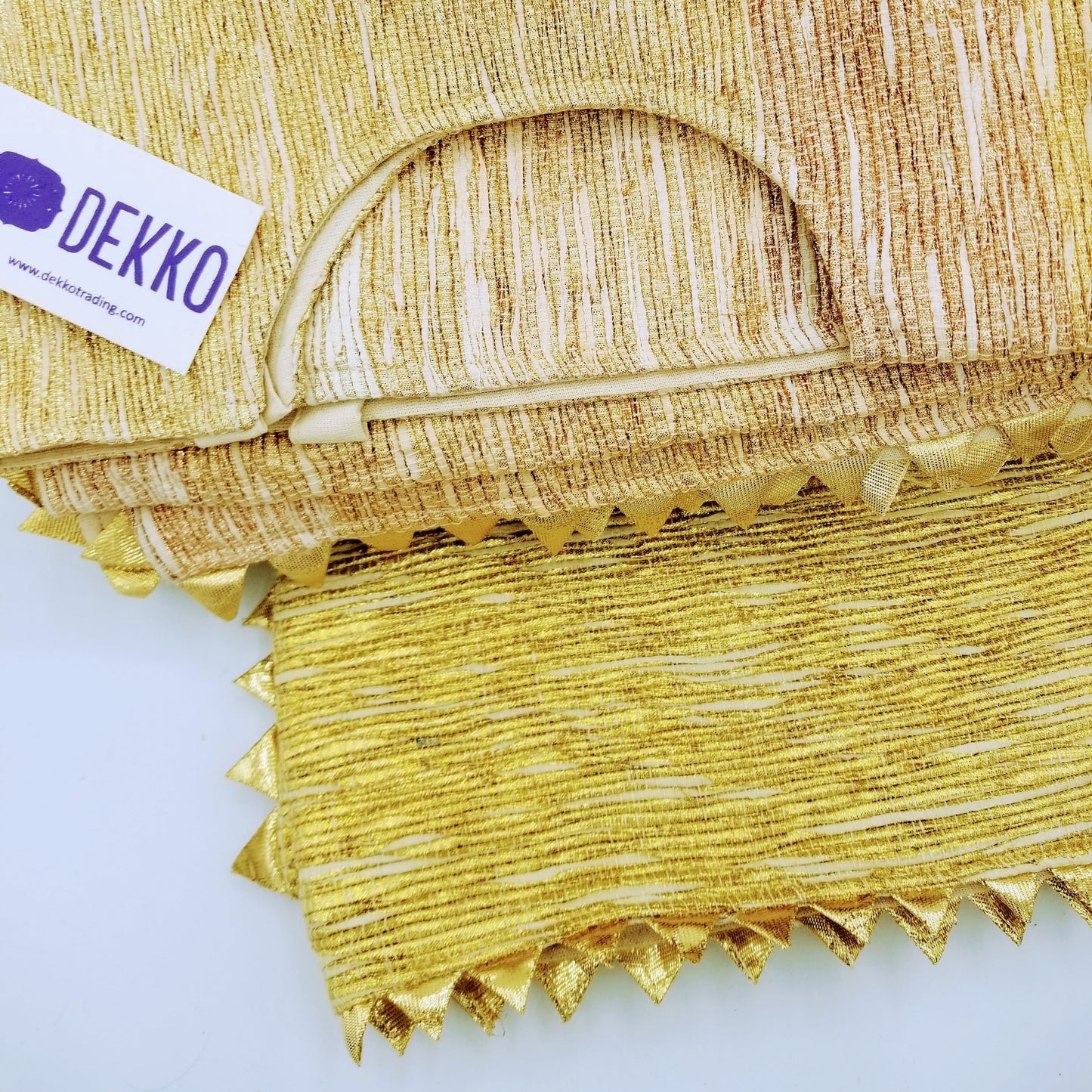 Shiny Gold Upcycled Sari Tree Skirt
