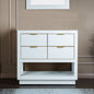 WOODBRIDGE Venice 42"x21"x33" Solid Wood Bath Vanities Cabinet Only with Drawers in White and Gold Hardware, Venice-4221-White-G