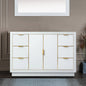 WOODBRIDGE Venice 48"x21"x33" Solid Wood Bath Vanities Cabinet Only with Drawers in White and Gold Hardware, Venice-4821-White-G