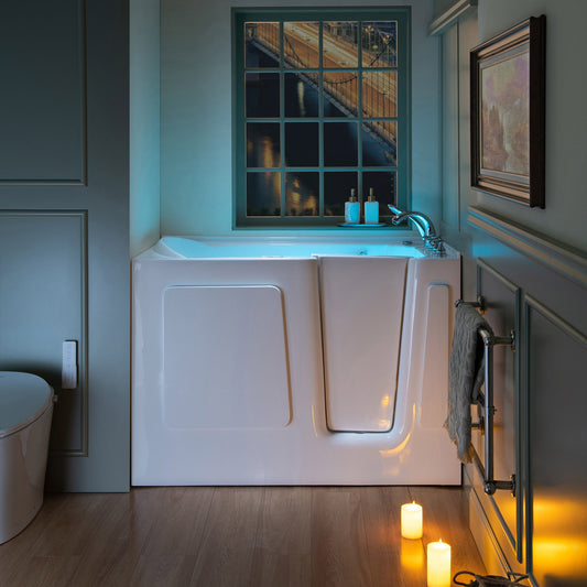 WOODBRIDGE 54 in. x 30 in. Right Hand Walk-In Air & Whirlpool Jets Hot Tub