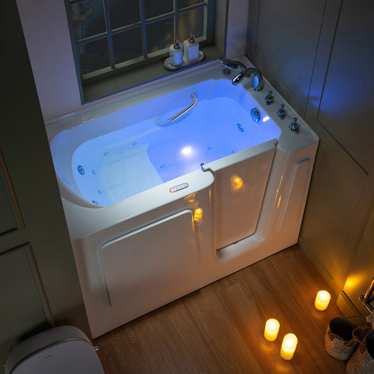 WOODBRIDGE 54 in. x 30 in. Right Hand Walk-In Air & Whirlpool Jets Hot Tub