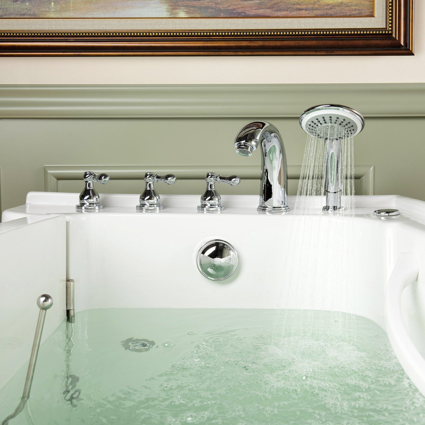 WOODBRIDGE 54 in. x 30 in. Right Hand Walk-In Air & Whirlpool Jets Hot Tub