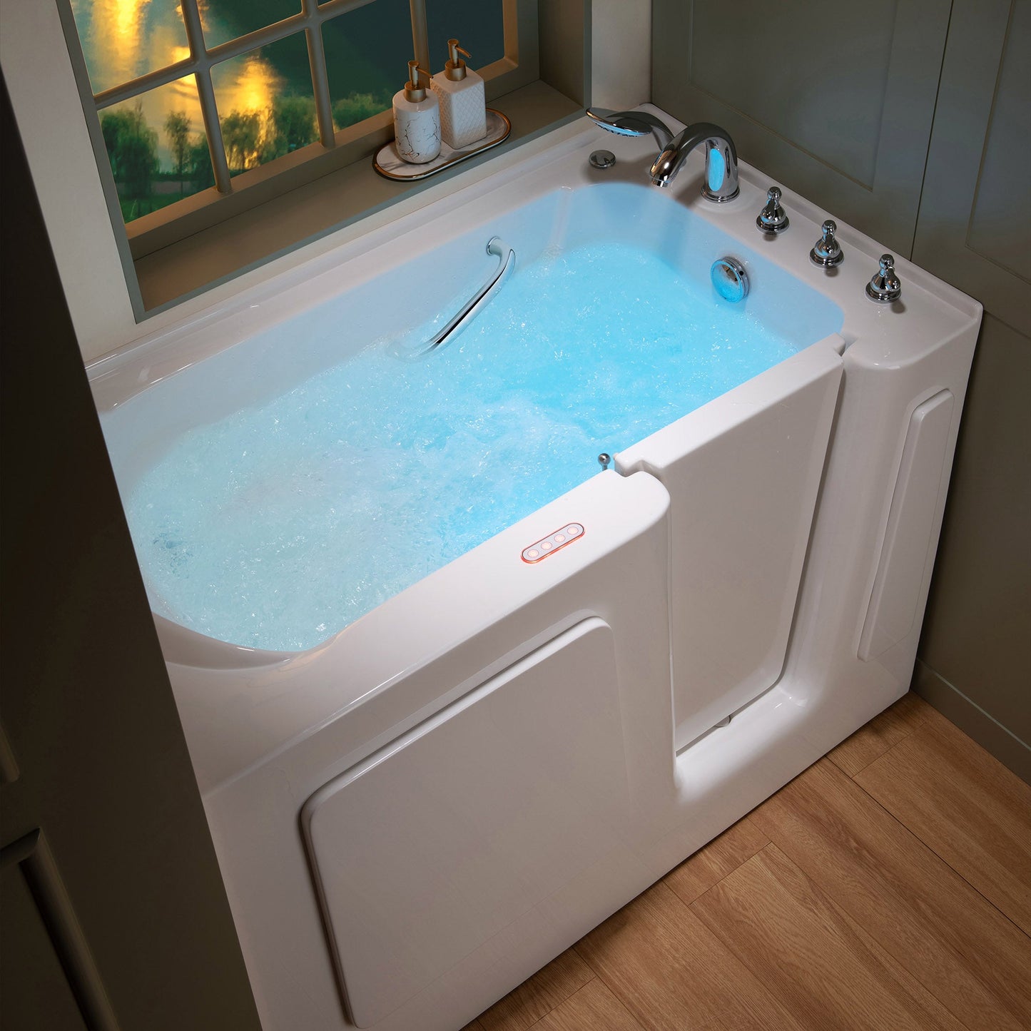 WOODBRIDGE 54 in. x 30 in. Right Hand Walk-In Air & Whirlpool Jets Hot Tub