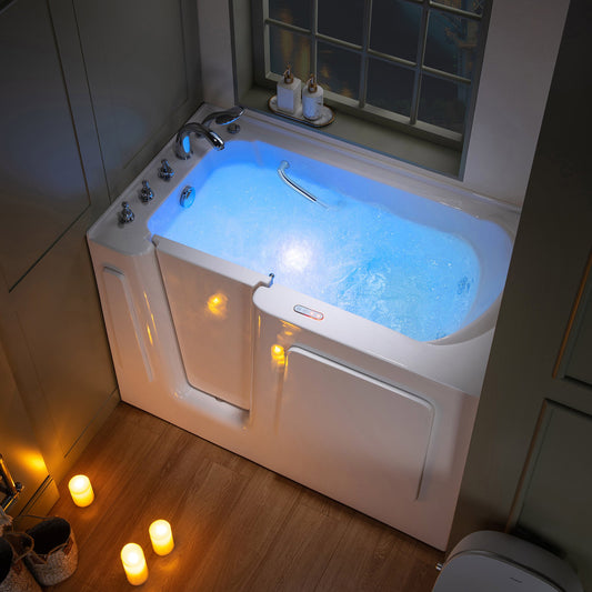 WOODBRIDGE 54 in. x 30 in. Left Hand Walk-In Air & Whirlpool Jets Hot Tub