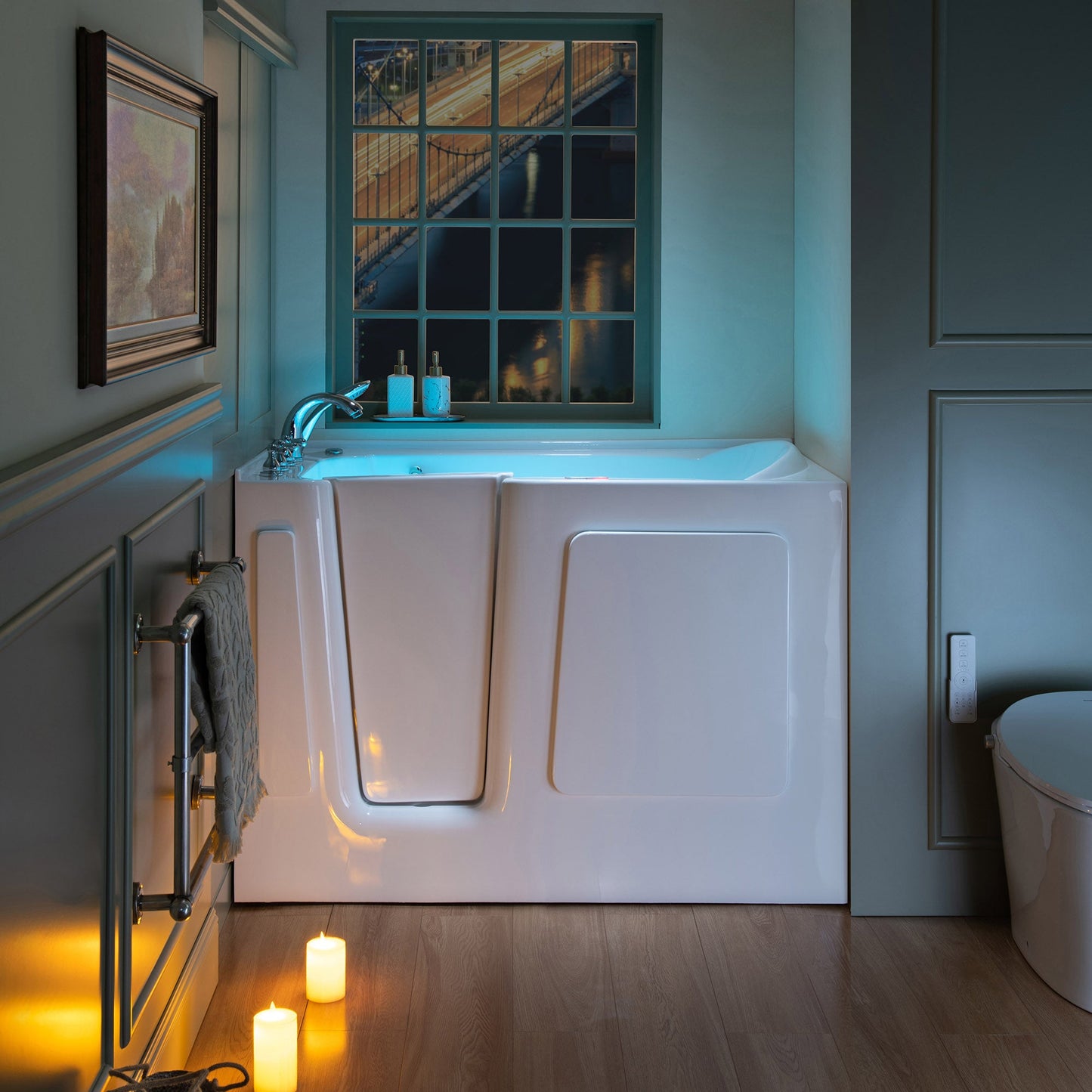 WOODBRIDGE 54 in. x 30 in. Left Hand Walk-In Air & Whirlpool Jets Hot Tub