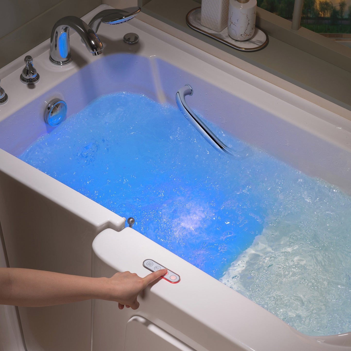 WOODBRIDGE 54 in. x 30 in. Left Hand Walk-In Air & Whirlpool Jets Hot Tub