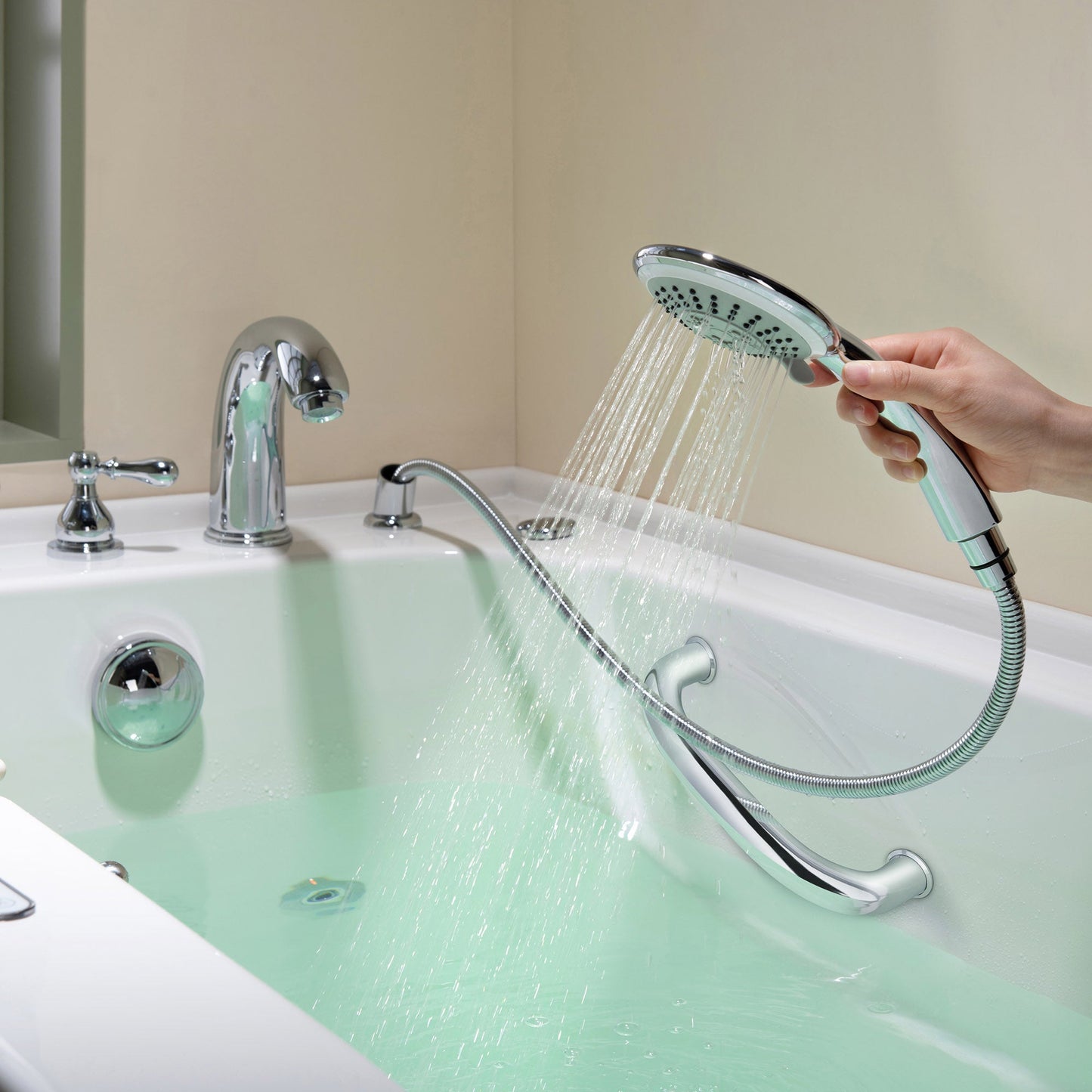 WOODBRIDGE 54 in. x 30 in. Left Hand Walk-In Air & Whirlpool Jets Hot Tub
