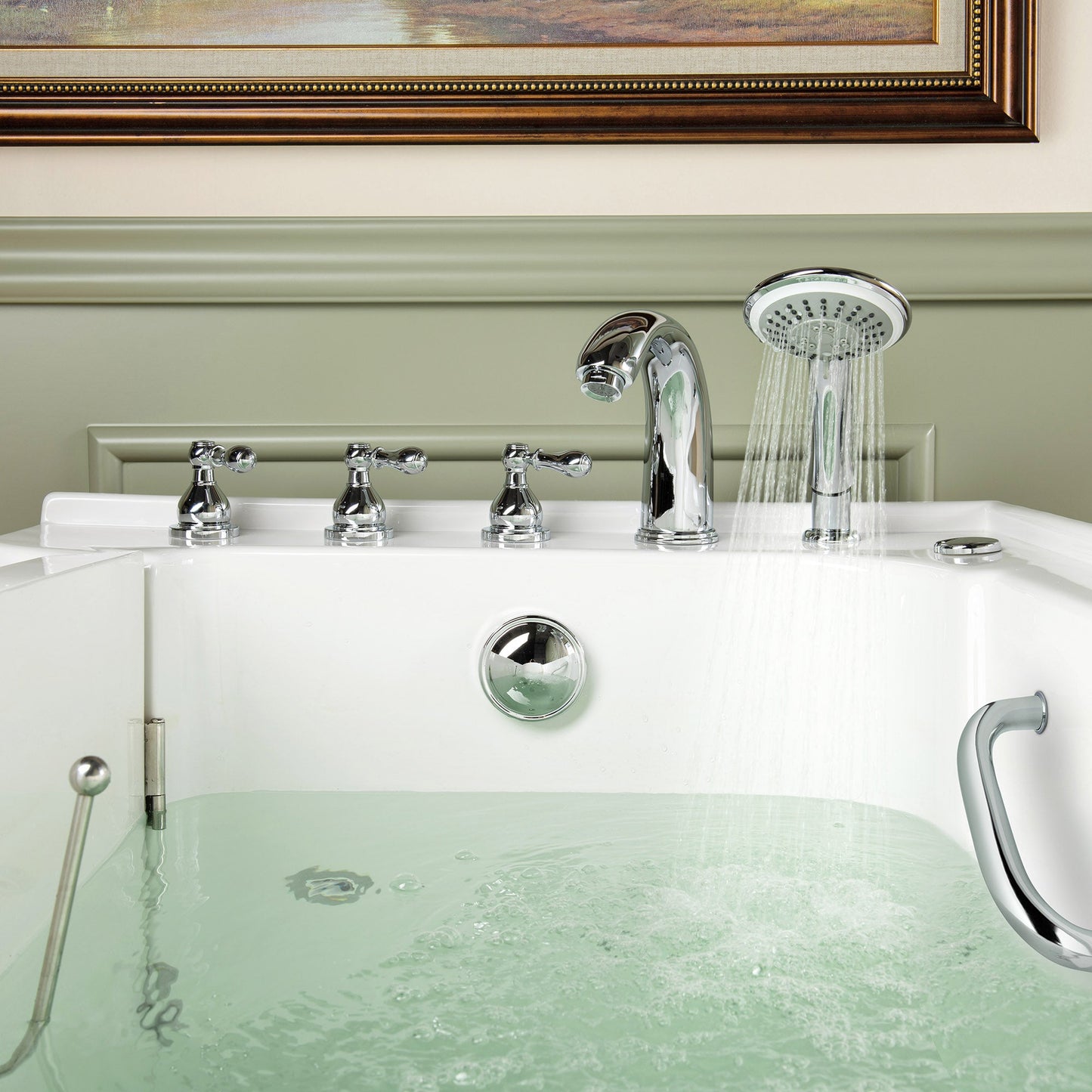 WOODBRIDGE 54 in. x 30 in. Left Hand Walk-In Air & Whirlpool Jets Hot Tub