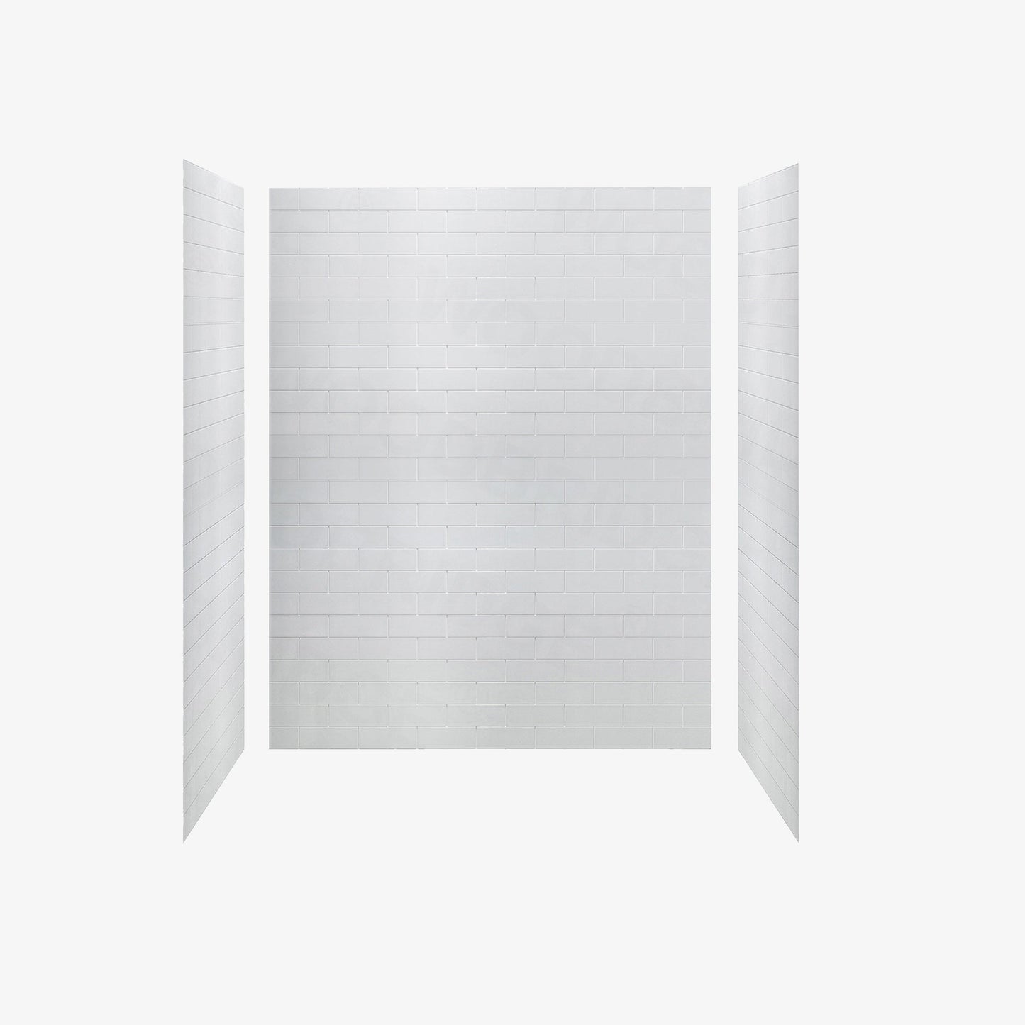 WOODBRIDGE Solid Surface 60" W x 75" H Tile Tub and Shower Wall Panel Surround, Quick Install, Cuttable, Staggered Brick Pattern