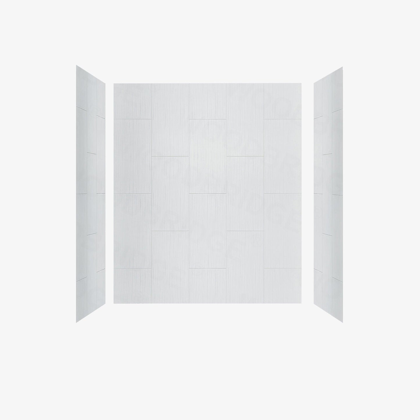 WOODBRIDGE Solid Surface 60" W x 75" H Tile Tub and Shower Wall Panel Surround, Quick Install, Cuttable, Stacked Block in a Staggered Vertical Pattern