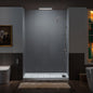 WOODBRIDGE Solid Surface 60" W x 75" H Tile Tub and Shower Wall Panel Surround, Quick Install, Cuttable, Stacked Block in a Staggered Vertical Pattern