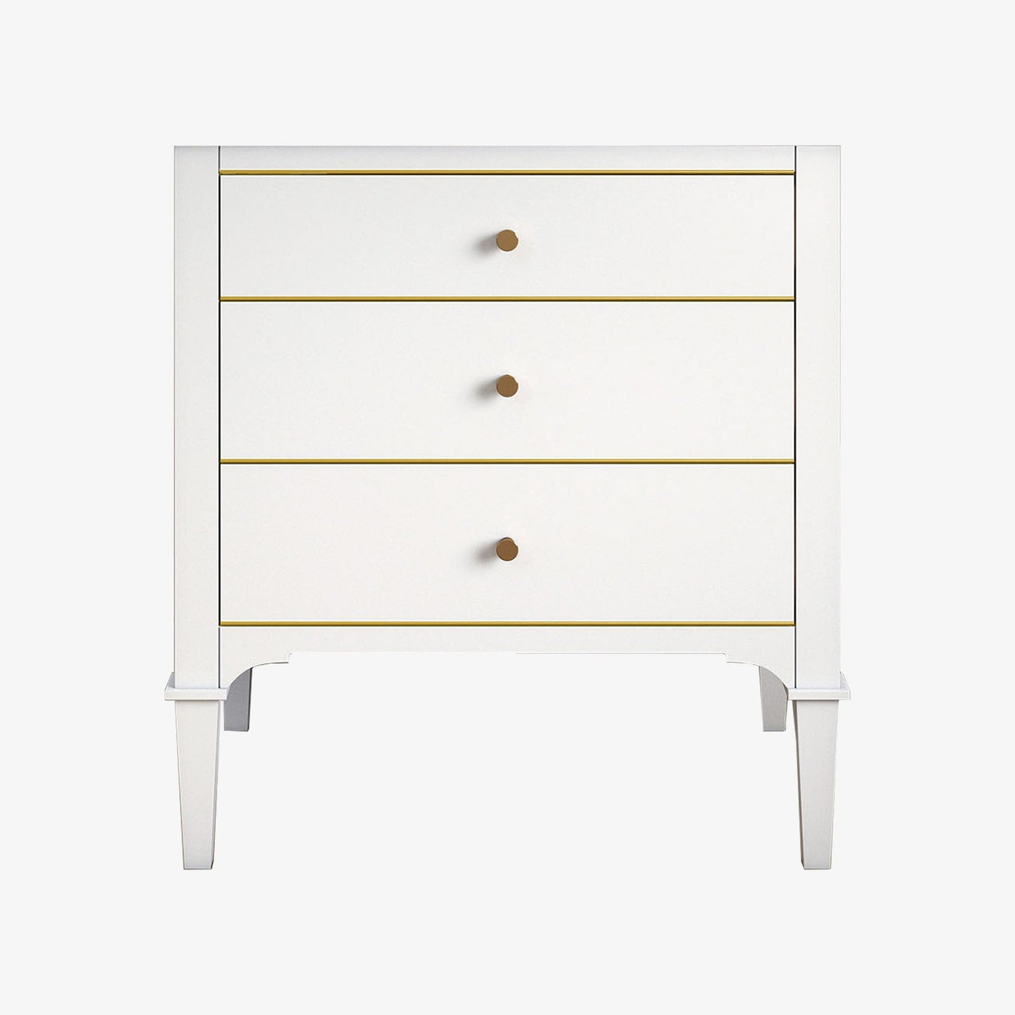 WOODBRIDGE 24"x22"x33" Solid Wood Bath Vanities Cabinet with Two Drawers in White and Polished Gold Hardware, Roma-2421-White