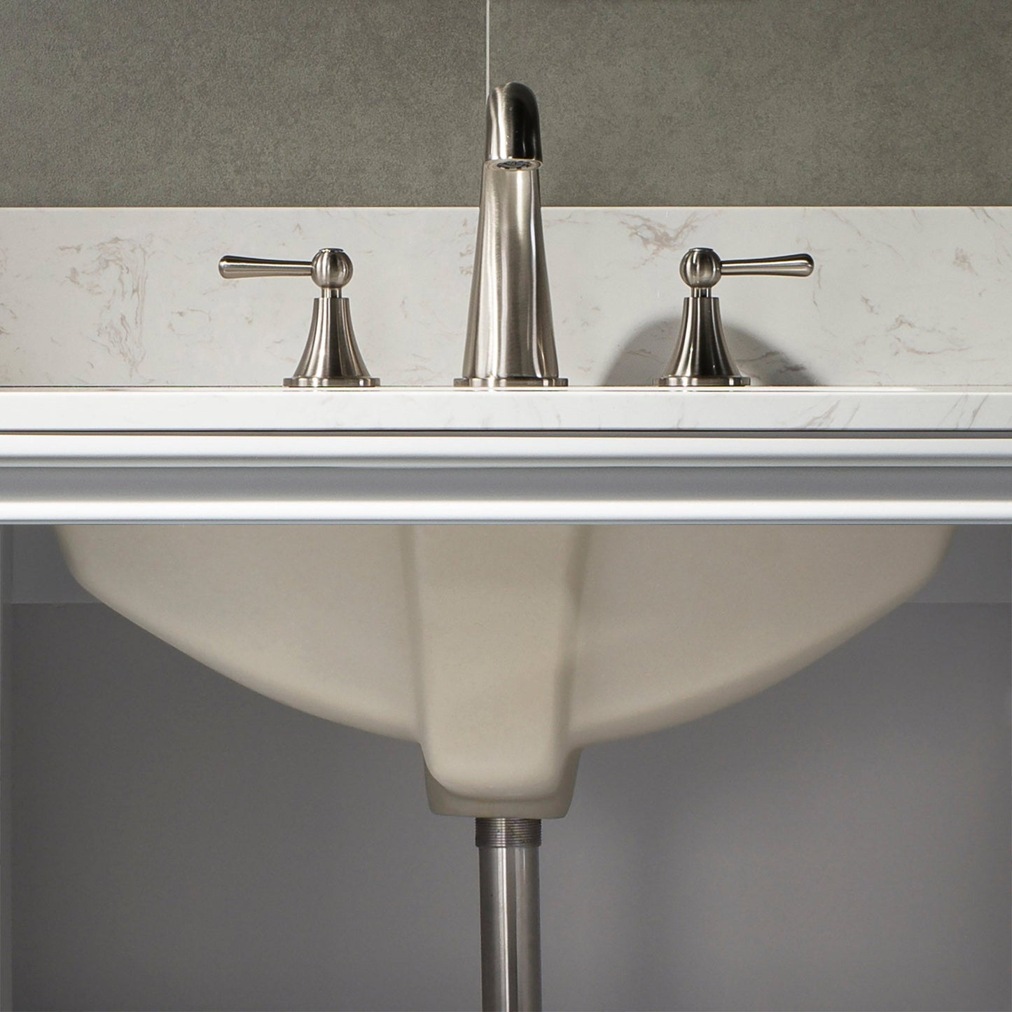 WOODBRIDGE 31" x22" Vanity Top with Single Under Mount Rectangle Bowl, Carrara White Engineered stone, Pre-drilled with 3-hole for 8-inch Widespread Faucet set up Option
