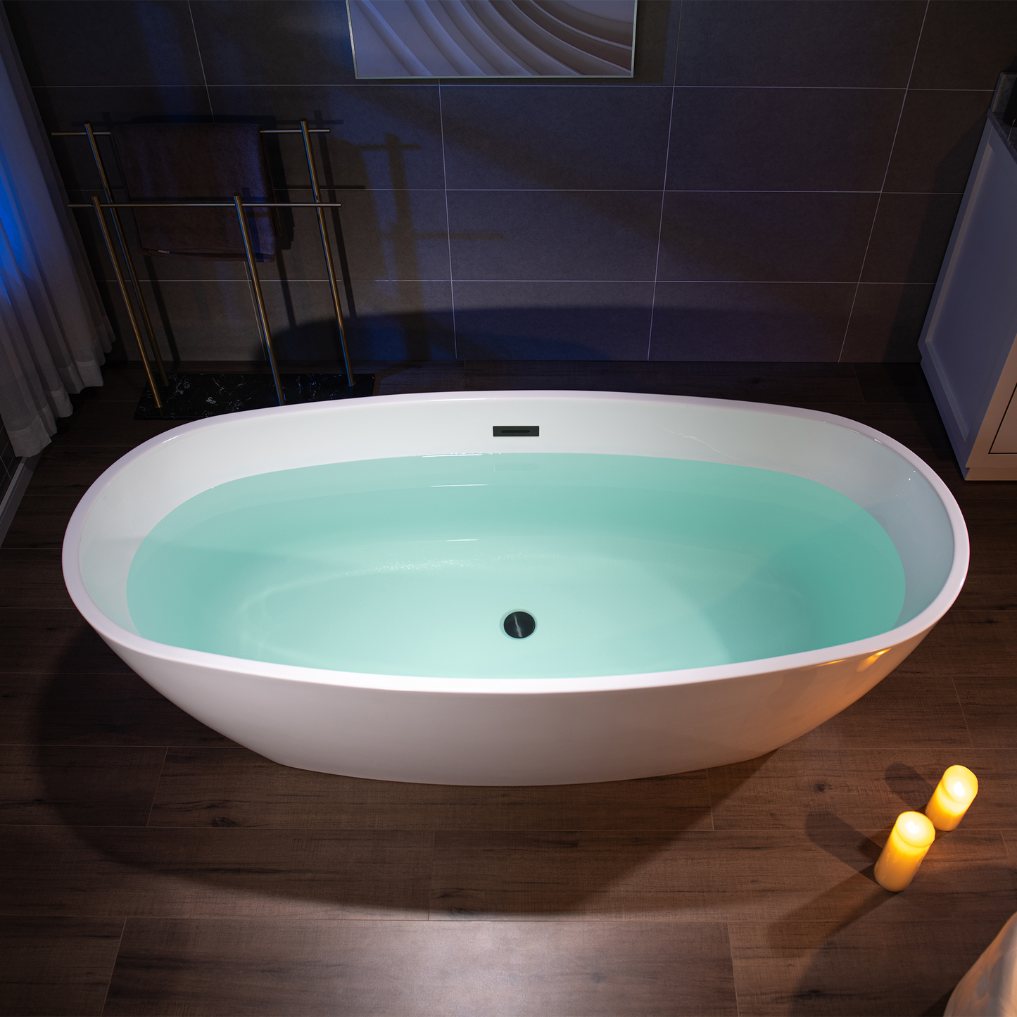 WOODBRIDGE 71" Acrylic Freestanding Bathtub Contemporary Soaking Tub