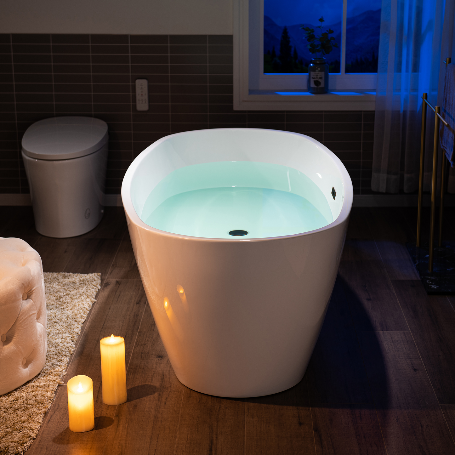 WOODBRIDGE 71" Acrylic Freestanding Bathtub Contemporary Soaking Tub