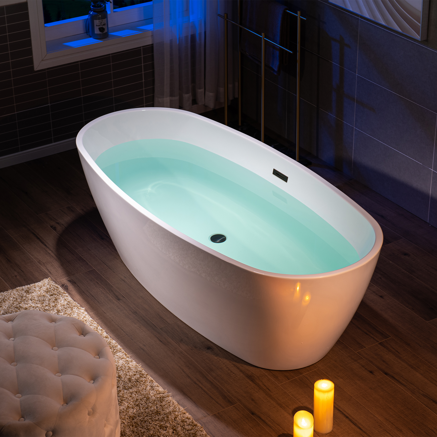 WOODBRIDGE 71" Acrylic Freestanding Bathtub Contemporary Soaking Tub
