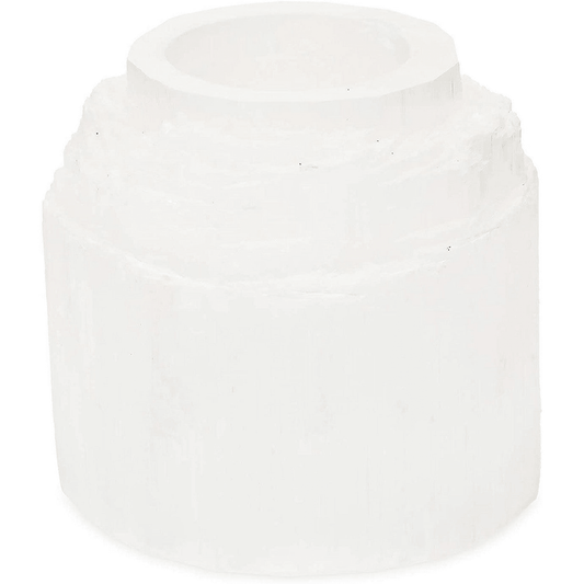 Selenite Crystal Tea Light Holder For Healing And Chakra Balance