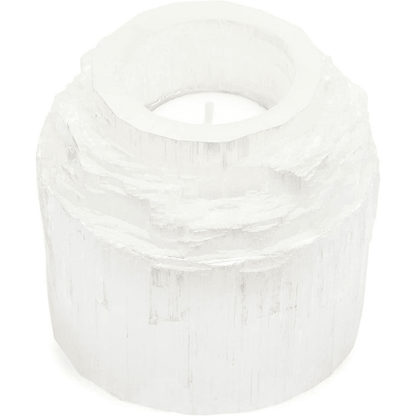 Selenite Crystal Tea Light Holder For Healing And Chakra Balance