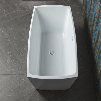 WOODBRIDGE 59" Acrylic Freestanding Double Ended Contemporary Soaking Tub