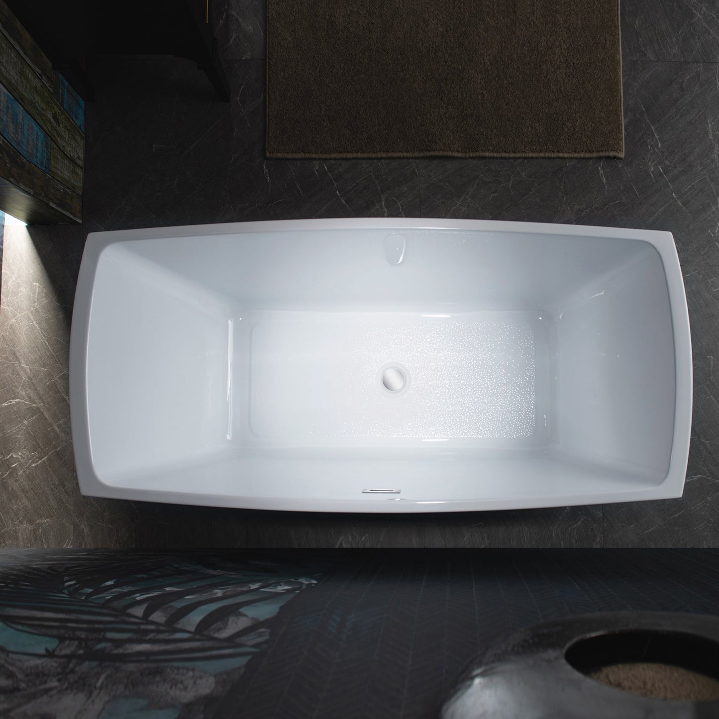 WOODBRIDGE 59" Acrylic Freestanding Double Ended Contemporary Soaking Tub