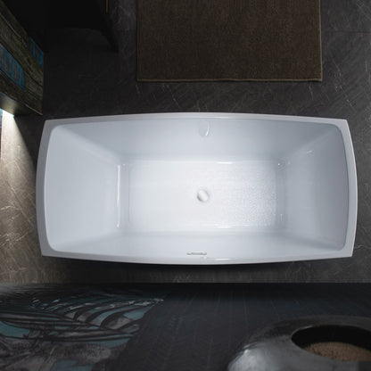 WOODBRIDGE 59" Acrylic Freestanding Double Ended Contemporary Soaking Tub