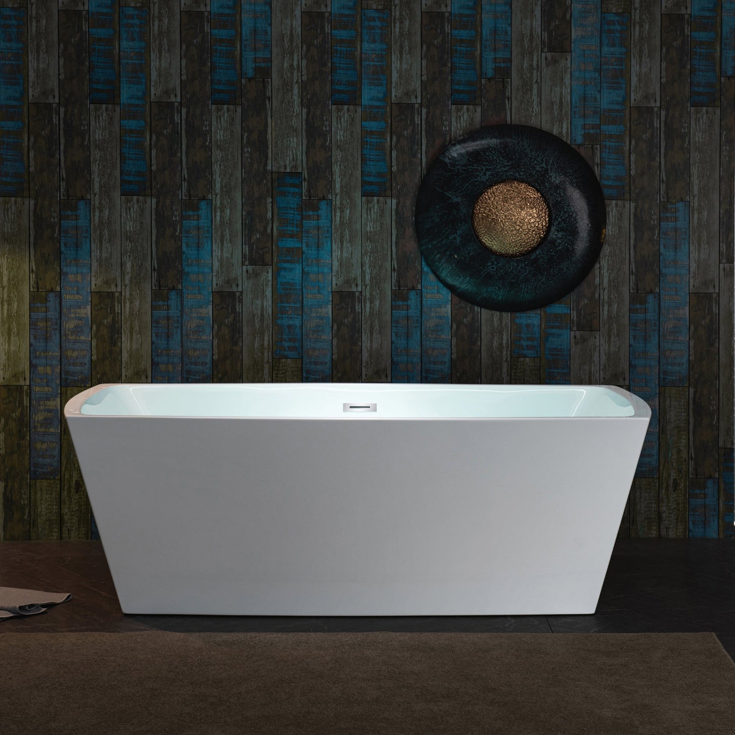WOODBRIDGE 59" Acrylic Freestanding Double Ended Contemporary Soaking Tub