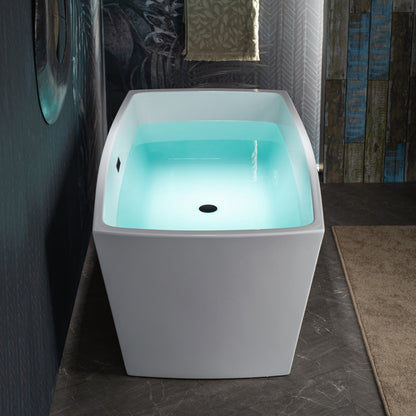 WOODBRIDGE 59" Acrylic Freestanding Double Ended Contemporary Soaking Tub