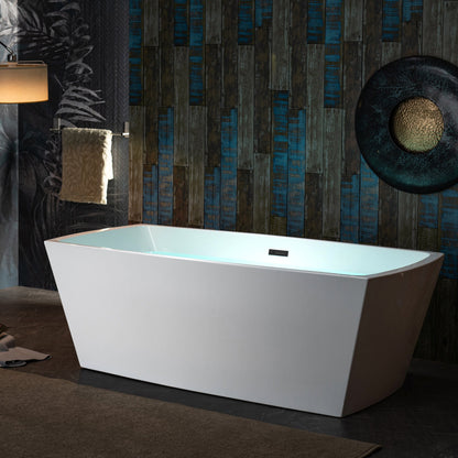 WOODBRIDGE 59" Acrylic Freestanding Double Ended Contemporary Soaking Tub