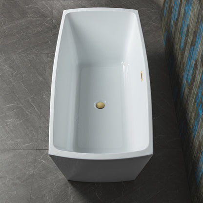 WOODBRIDGE 59" Acrylic Freestanding Double Ended Contemporary Soaking Tub