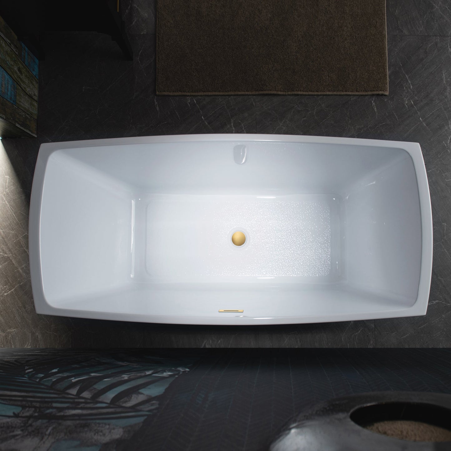 WOODBRIDGE 59" Acrylic Freestanding Double Ended Contemporary Soaking Tub