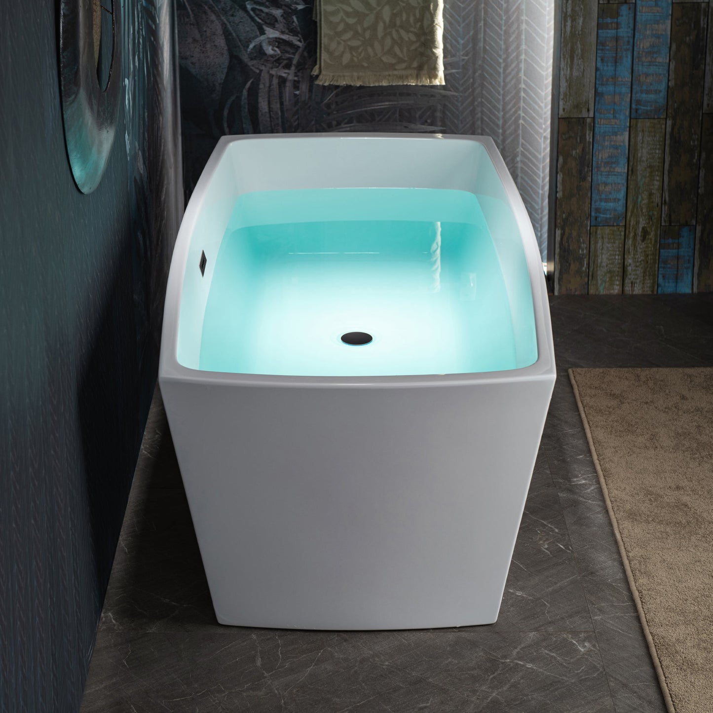 WOODBRIDGE 59" Acrylic Freestanding Double Ended Contemporary Soaking Tub