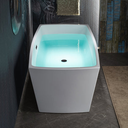 WOODBRIDGE 59" Acrylic Freestanding Double Ended Contemporary Soaking Tub