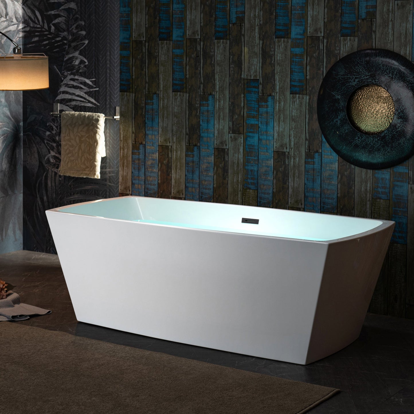 WOODBRIDGE 67" Acrylic Freestanding Double Ended Contemporary Soaking Tub