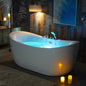 WOODBRIDGE 72" x 35-3/8" Whirlpool Water Jetted and Air Bubble Freestanding Heated Soaking Combination Bathtub with Tub Filler and LED control panel