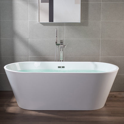 WOODBRIDGE F0040BN Contemporary Single Handle Floor Mount Freestanding Tub Filler Faucet with Hand shower