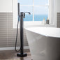 WOODBRIDGE F0040BN Contemporary Single Handle Floor Mount Freestanding Tub Filler Faucet with Hand shower