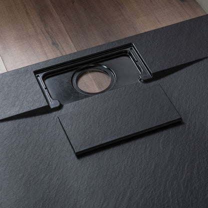 WOODBRIDGE 47.5 in L x 31.5 in W Zero Threshold End Drain Shower Base with Reversible Drain Placement, Matching Decorative Drain Plate and Tile Flange, Wheel Chair Access, Low Profile