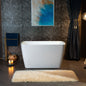 WOODBRIDGE 48" Acrylic Freestanding Square Contemporary Soaking Tub with Pre-molded Seat
