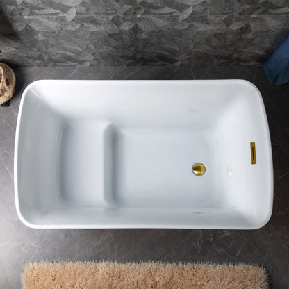 WOODBRIDGE 48" Acrylic Freestanding Square Contemporary Soaking Tub with Pre-molded Seat
