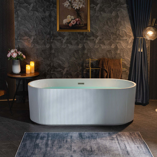 WOODBRIDGE 67" L x 31-1/2" W Freestanding Contemporary Soaking Bathtub