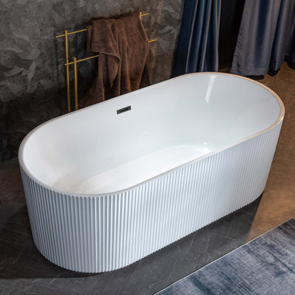 WOODBRIDGE 67" L x 31-1/2" W Freestanding Contemporary Soaking Bathtub