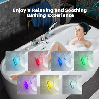 WOODBRIDGE 72" x 35-3/8" Whirlpool and Air Bath Heated Soaking Combination Tub