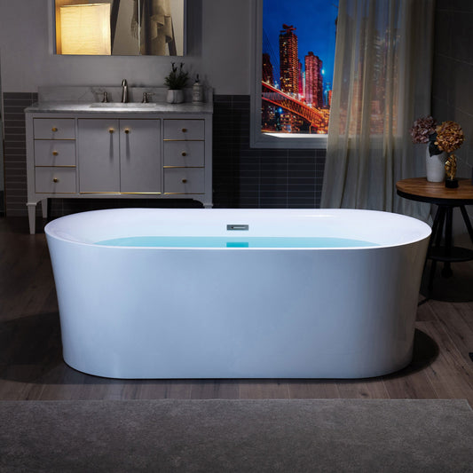 WOODBRIDGE 67" Acrylic Freestanding Bathtub Contemporary Soaking Tub
