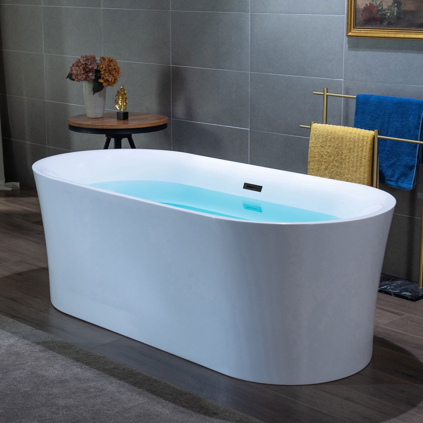 WOODBRIDGE 67" Acrylic Freestanding Bathtub Contemporary Soaking Tub