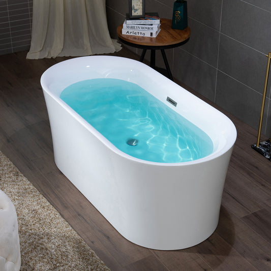 WOODBRIDGE 59" Acrylic Freestanding Bathtub Contemporary Soaking Tub