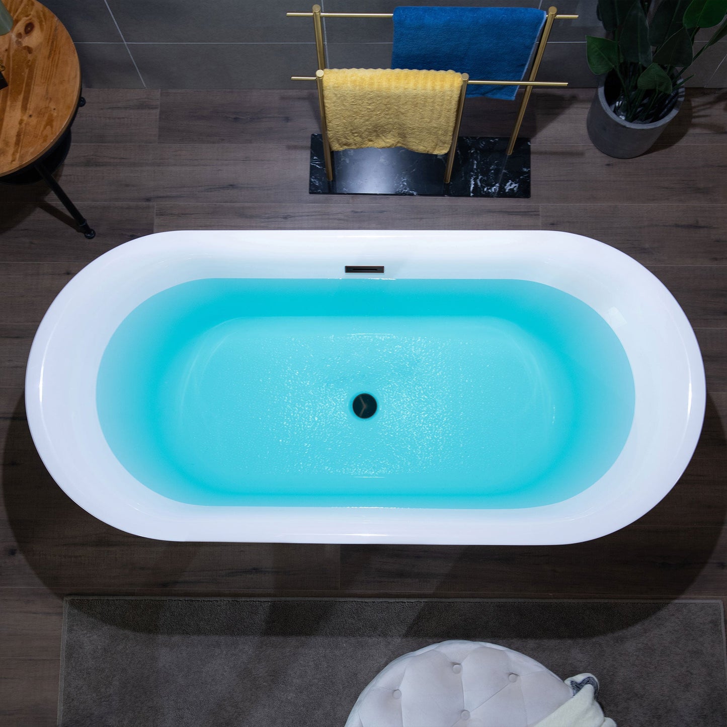WOODBRIDGE 59" Acrylic Freestanding Bathtub Contemporary Soaking Tub