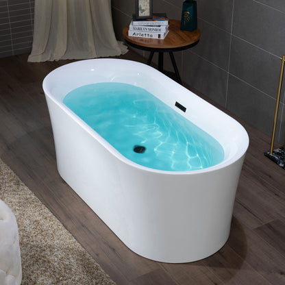 WOODBRIDGE 59" Acrylic Freestanding Bathtub Contemporary Soaking Tub