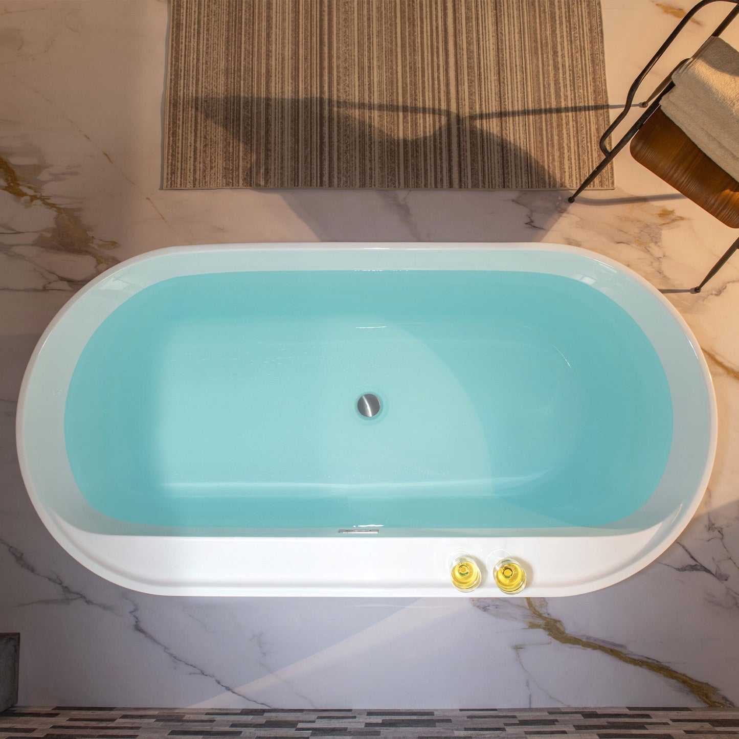 WOODBRIDGE 72" Acrylic Freestanding Bathtub Contemporary Soaking White Tub